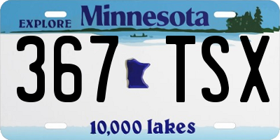MN license plate 367TSX
