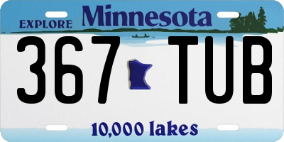 MN license plate 367TUB