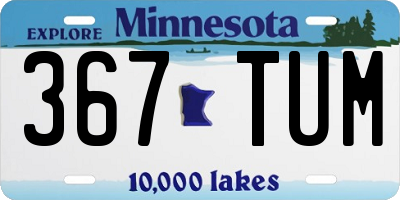 MN license plate 367TUM