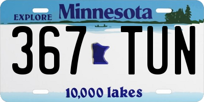 MN license plate 367TUN