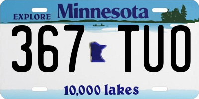 MN license plate 367TUO
