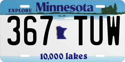 MN license plate 367TUW