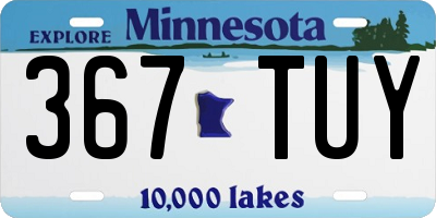 MN license plate 367TUY
