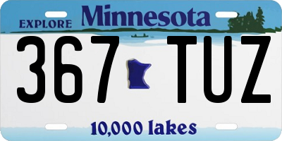 MN license plate 367TUZ