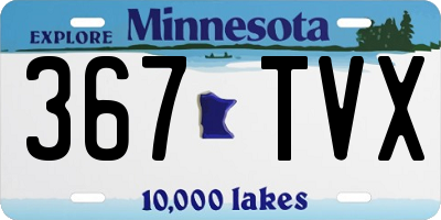 MN license plate 367TVX