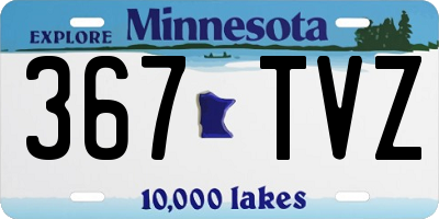 MN license plate 367TVZ