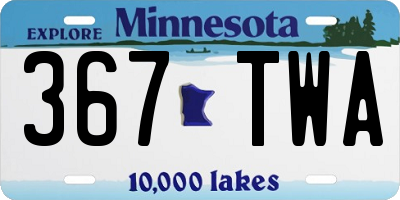 MN license plate 367TWA