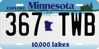 MN license plate 367TWB