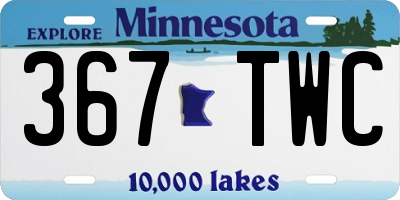 MN license plate 367TWC