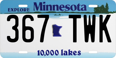 MN license plate 367TWK