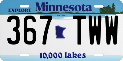 MN license plate 367TWW
