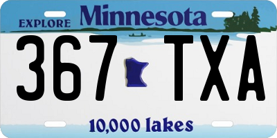 MN license plate 367TXA