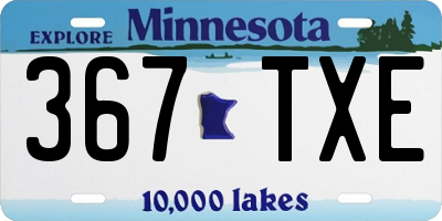 MN license plate 367TXE