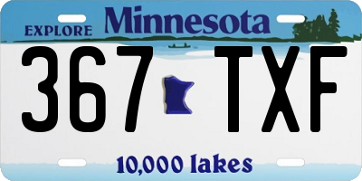 MN license plate 367TXF
