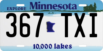 MN license plate 367TXI