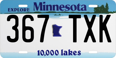 MN license plate 367TXK