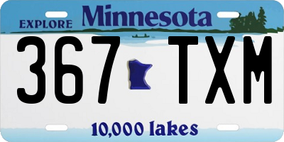 MN license plate 367TXM