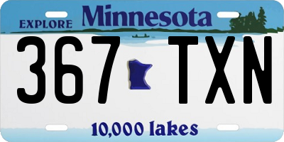 MN license plate 367TXN