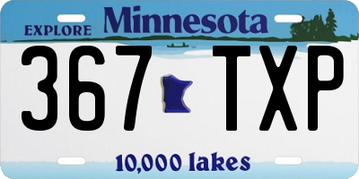 MN license plate 367TXP