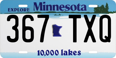 MN license plate 367TXQ