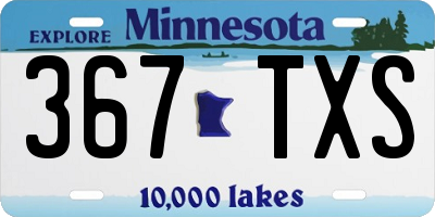 MN license plate 367TXS