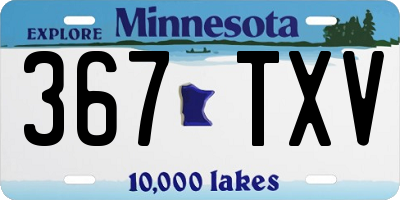 MN license plate 367TXV