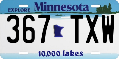 MN license plate 367TXW