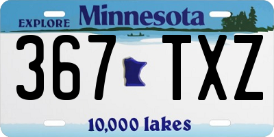 MN license plate 367TXZ