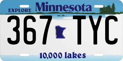 MN license plate 367TYC