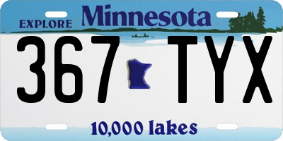 MN license plate 367TYX