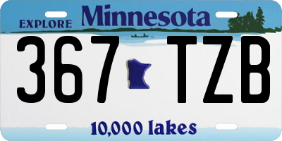 MN license plate 367TZB