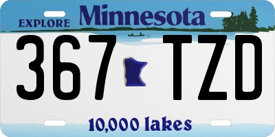 MN license plate 367TZD