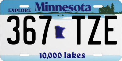 MN license plate 367TZE