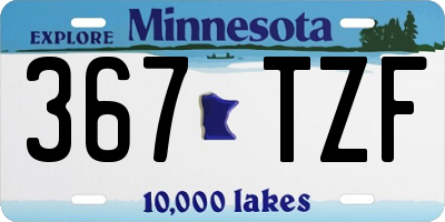 MN license plate 367TZF