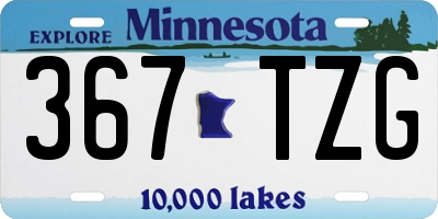 MN license plate 367TZG