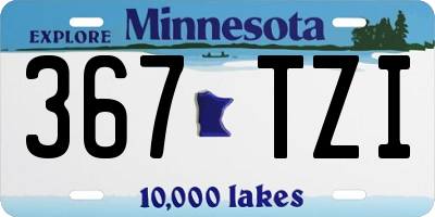 MN license plate 367TZI