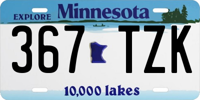 MN license plate 367TZK