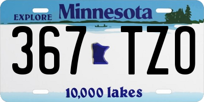 MN license plate 367TZO