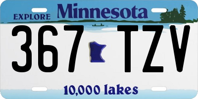 MN license plate 367TZV