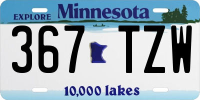 MN license plate 367TZW