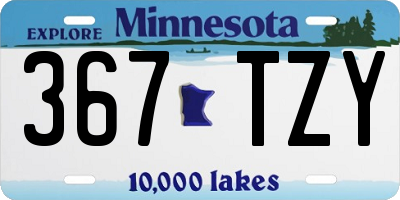 MN license plate 367TZY