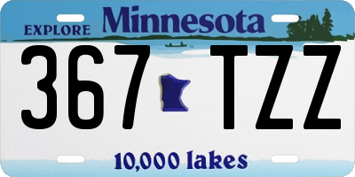 MN license plate 367TZZ