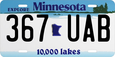 MN license plate 367UAB