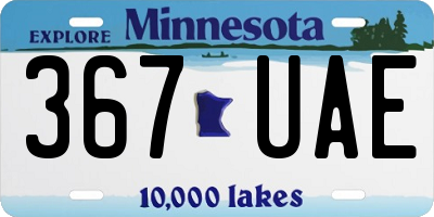 MN license plate 367UAE