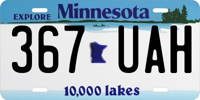 MN license plate 367UAH