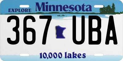 MN license plate 367UBA