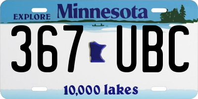 MN license plate 367UBC