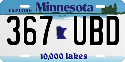 MN license plate 367UBD