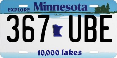 MN license plate 367UBE
