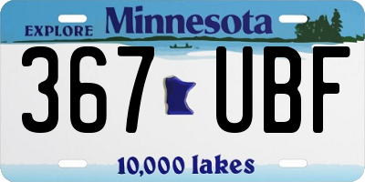 MN license plate 367UBF